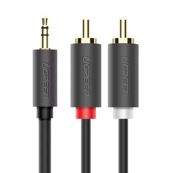 Cable de audio Ugreen 2x RCA a 3,5 mm 1,5 m Negro