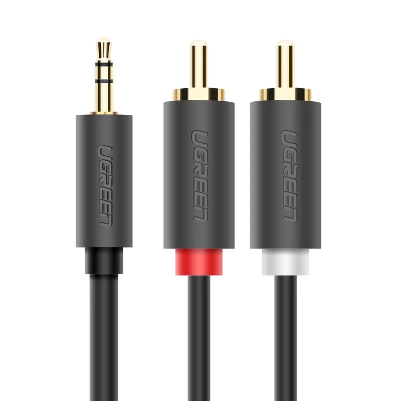 Cable de audio Ugreen 2x RCA a 3,5 mm 1,5 m Negro