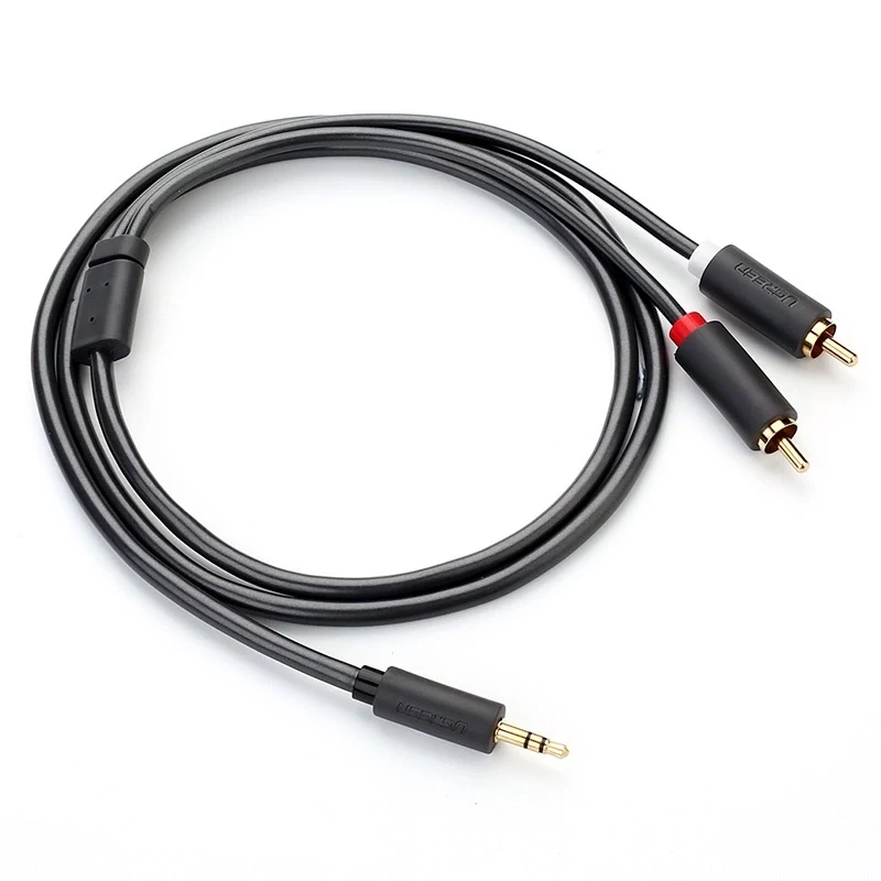 Cable de audio Ugreen 2x RCA a 3,5 mm 1,5 m Negro