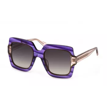 JUST CAVALLI Gafas de sol para mujer Butterfly SJC023V5309N5 - Montura de acetato Havanna con lentes grises degradadas
