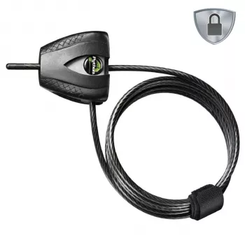 Candado de cable ajustable Master Lock Python 8417EURDPRO – 1,8 m acero trenzado, negro, 2 llaves
