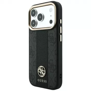Guess 4G Stripe Round and Classic Logos funda MagSafe para Apple iPhone 18 Pro / 17 Pro - negra