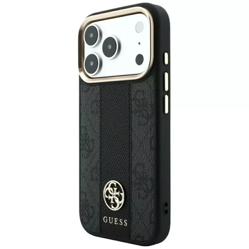 Guess 4G Stripe Round and Classic Logos funda MagSafe para Apple iPhone 18 Pro / 17 Pro - negra