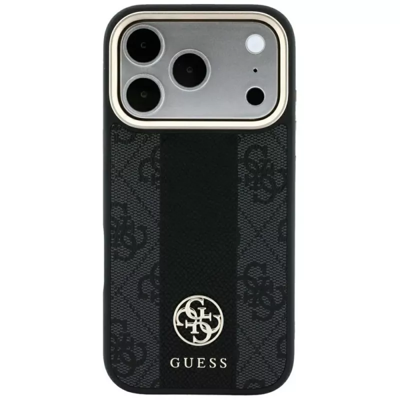 Guess 4G Stripe Round and Classic Logos funda MagSafe para Apple iPhone 18 Pro / 17 Pro - negra