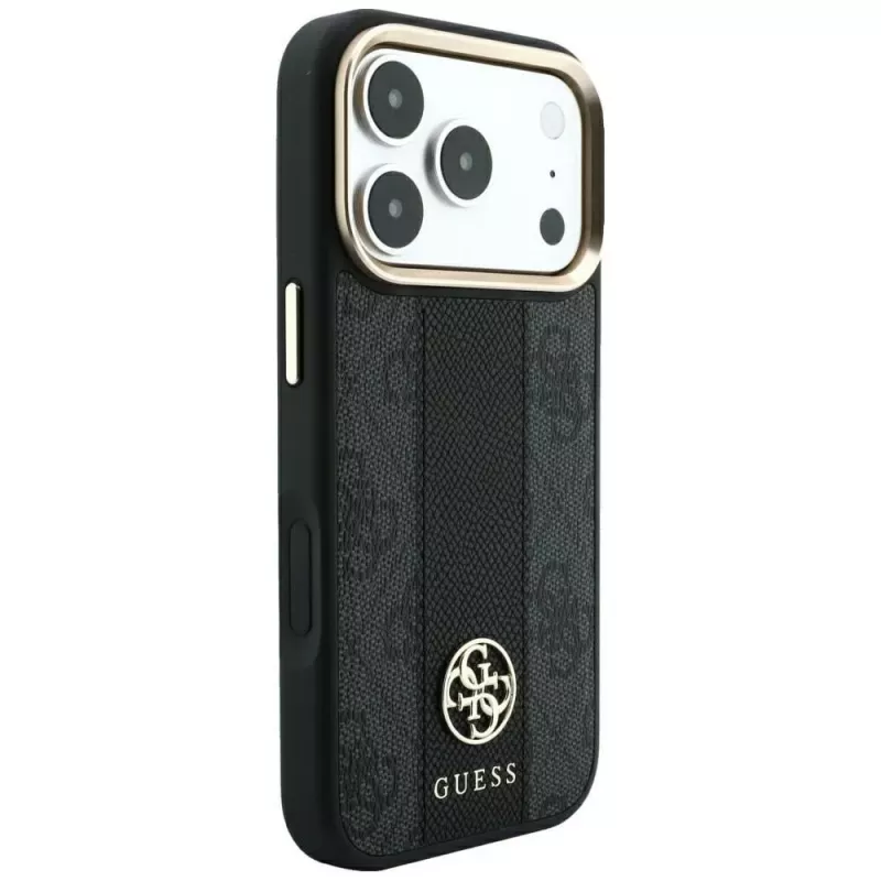 Guess 4G Stripe Round and Classic Logos funda MagSafe para Apple iPhone 18 Pro / 17 Pro - negra