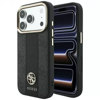 Guess 4G Stripe Round and Classic Logos funda MagSafe para iPhone 18 Pro Max / 17 Pro Max - negra