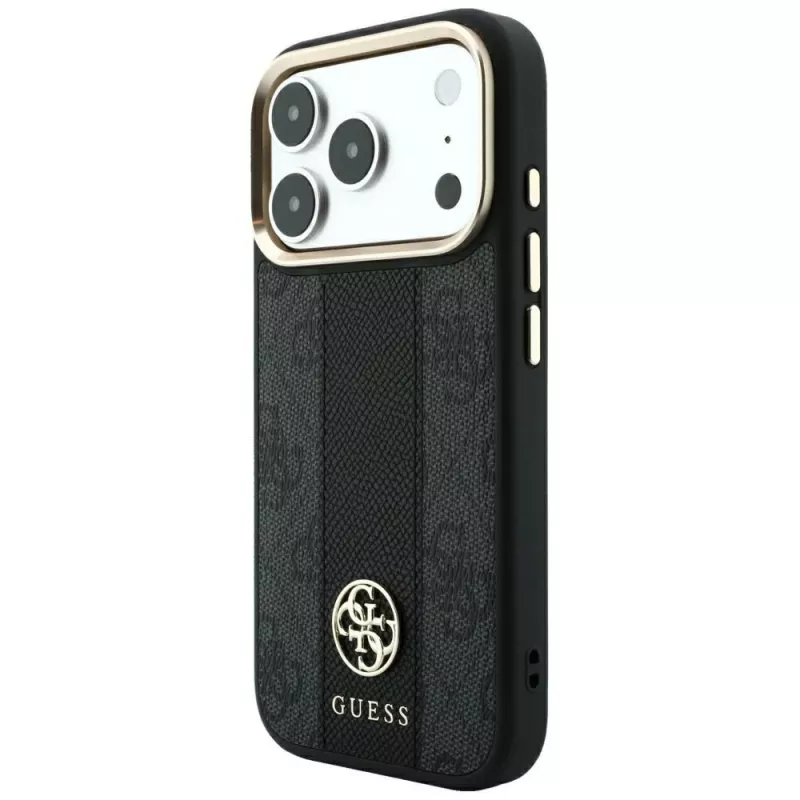 Guess 4G Stripe Round and Classic Logos funda MagSafe para iPhone 18 Pro Max / 17 Pro Max - negra