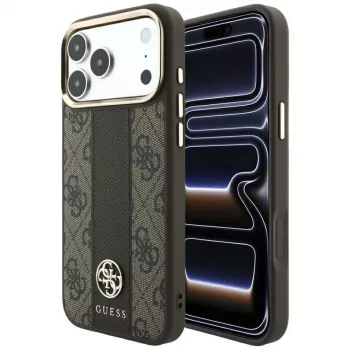 Guess 4G Stripe Round and Classic Logos funda MagSafe para iPhone 18 Pro / 17 Pro - marrón