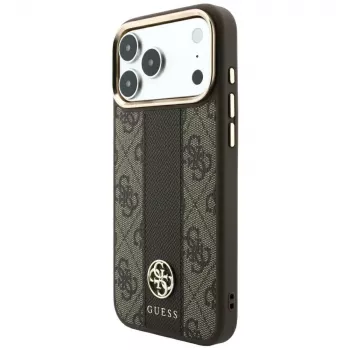 Guess 4G Stripe Round and Classic Logos funda MagSafe para iPhone 18 Pro / 17 Pro - marrón