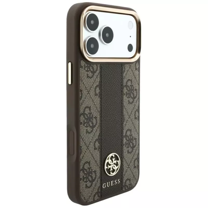 Guess 4G Stripe Round and Classic Logos funda MagSafe para iPhone 18 Pro / 17 Pro - marrón