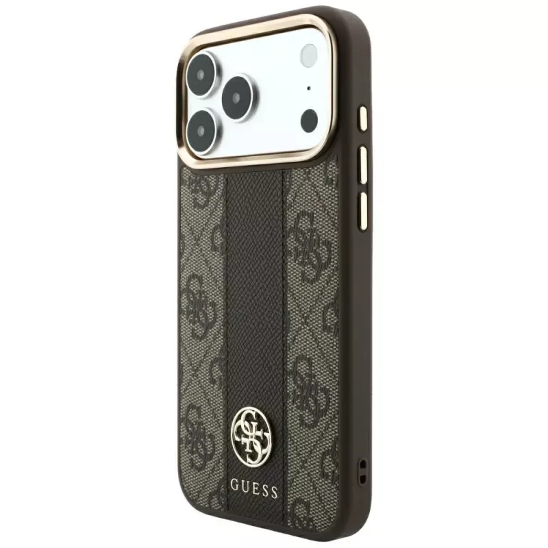 Guess 4G Stripe Round & Classic Logos funda MagSafe para iPhone 18 Pro Max / 17 Pro Max - marrón