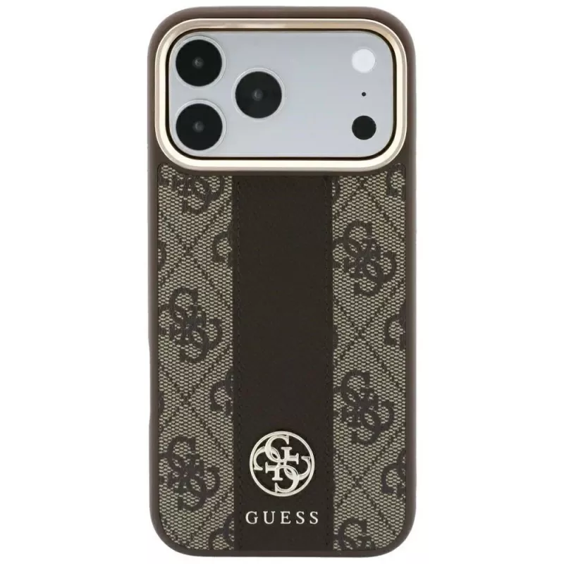 Guess 4G Stripe Round & Classic Logos funda MagSafe para iPhone 18 Pro Max / 17 Pro Max - marrón