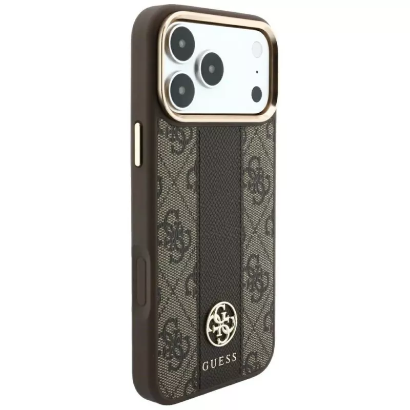Guess 4G Stripe Round & Classic Logos funda MagSafe para iPhone 18 Pro Max / 17 Pro Max - marrón