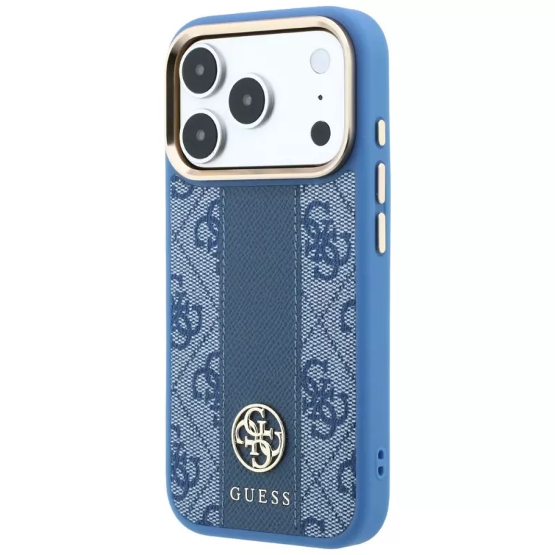 Guess 4G Stripe Round Classic Logos funda MagSafe para iPhone 18 Pro Max / 17 Pro Max - azul