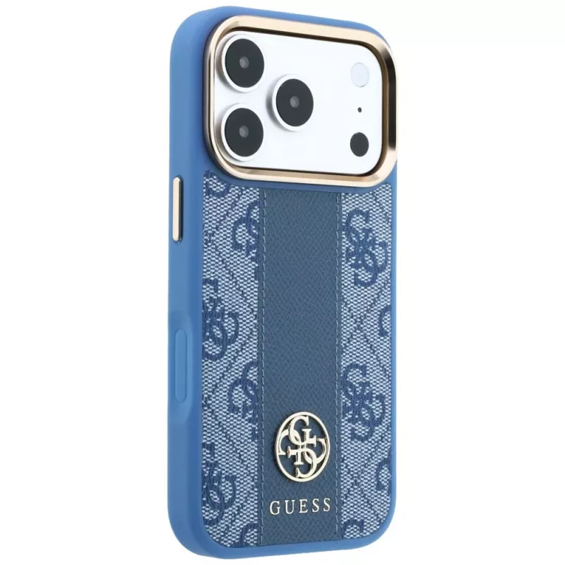 Guess 4G Stripe Round Classic Logos funda MagSafe para iPhone 18 Pro Max / 17 Pro Max - azul