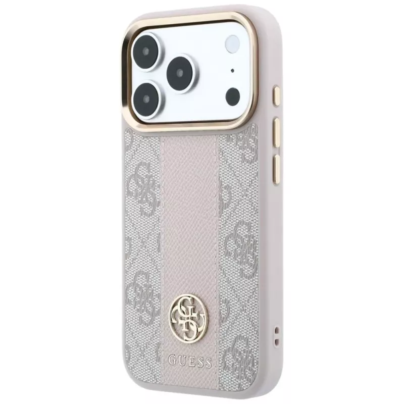 Guess 4G Stripe Round & Classic Logos funda MagSafe para iPhone 18 Pro / 17 Pro - rosa