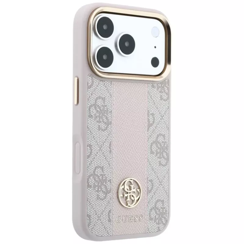 Guess 4G Stripe Round & Classic Logos funda MagSafe para iPhone 18 Pro / 17 Pro - rosa