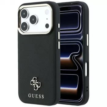 Guess Saffiano Small 4G & Classic Logo funda MagSafe para Apple iPhone 17 Pro Max / 18 Pro Max - negro