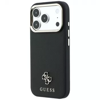 Guess Saffiano Small 4G & Classic Logo funda MagSafe para Apple iPhone 17 Pro Max / 18 Pro Max - negro