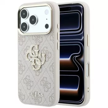 Guess 4G Big Strass Logo funda para iPhone 17 Pro / 18 Pro - rosa