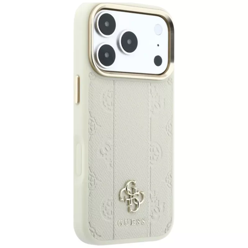 Guess Stripe Peony 4G Logo funda MagSafe para iPhone 18 Pro Max / 17 Pro Max - beige