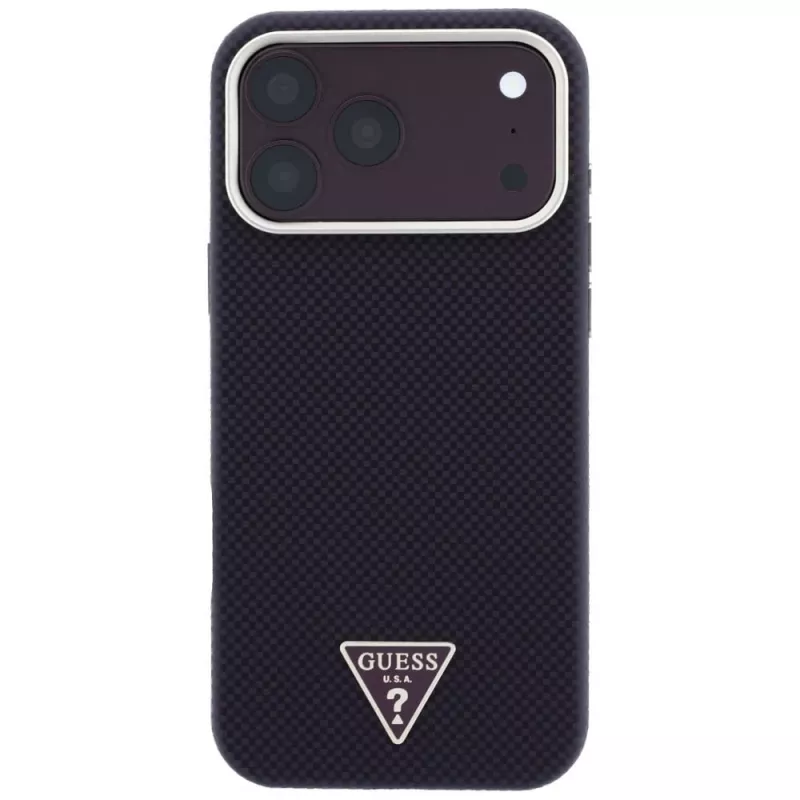 Guess Kevlar Triangle Logo funda MagSafe para iPhone 17 Pro / 18 Pro - burdeos