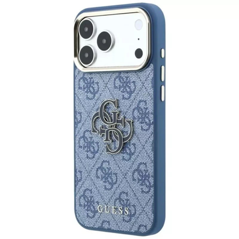 GUESS 4G & Big Resin Logo funda para iPhone 17 Pro Max / 18 Pro Max - azul claro