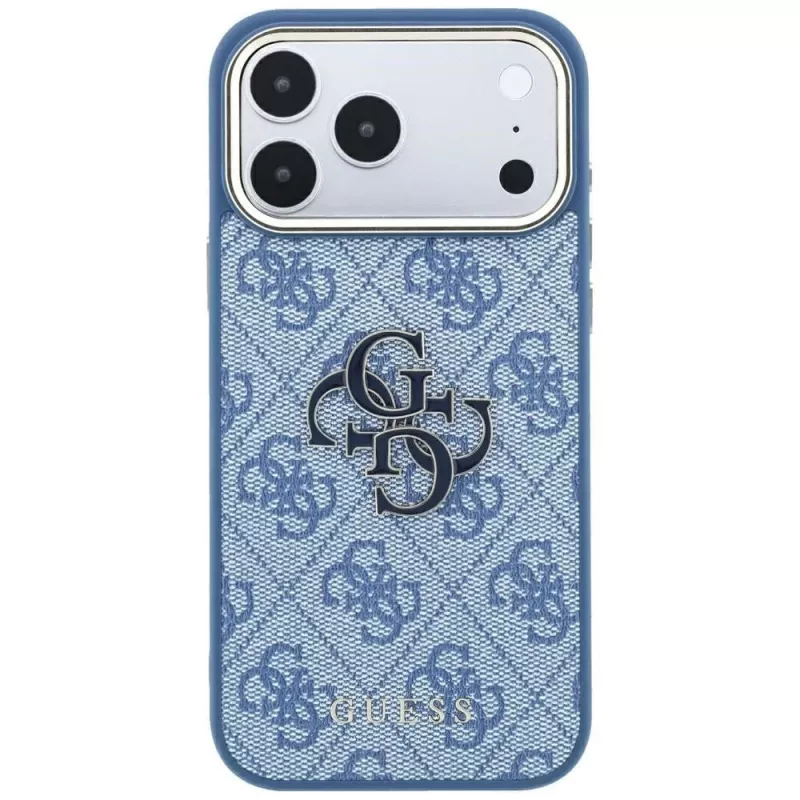 GUESS 4G & Big Resin Logo funda para iPhone 17 Pro Max / 18 Pro Max - azul claro