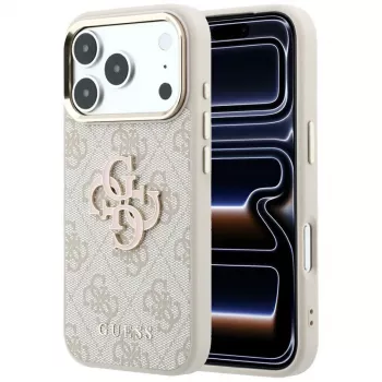 Guess 4G & Big Resin Logo funda para iPhone 17 Pro Max / 18 Pro Max - rosa
