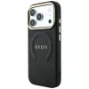 GUESS Saffiano Peony & Ring funda MagSafe para iPhone 18 Pro / 17 Pro - negro
