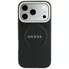 GUESS Saffiano Peony & Ring funda MagSafe para iPhone 18 Pro / 17 Pro - negro