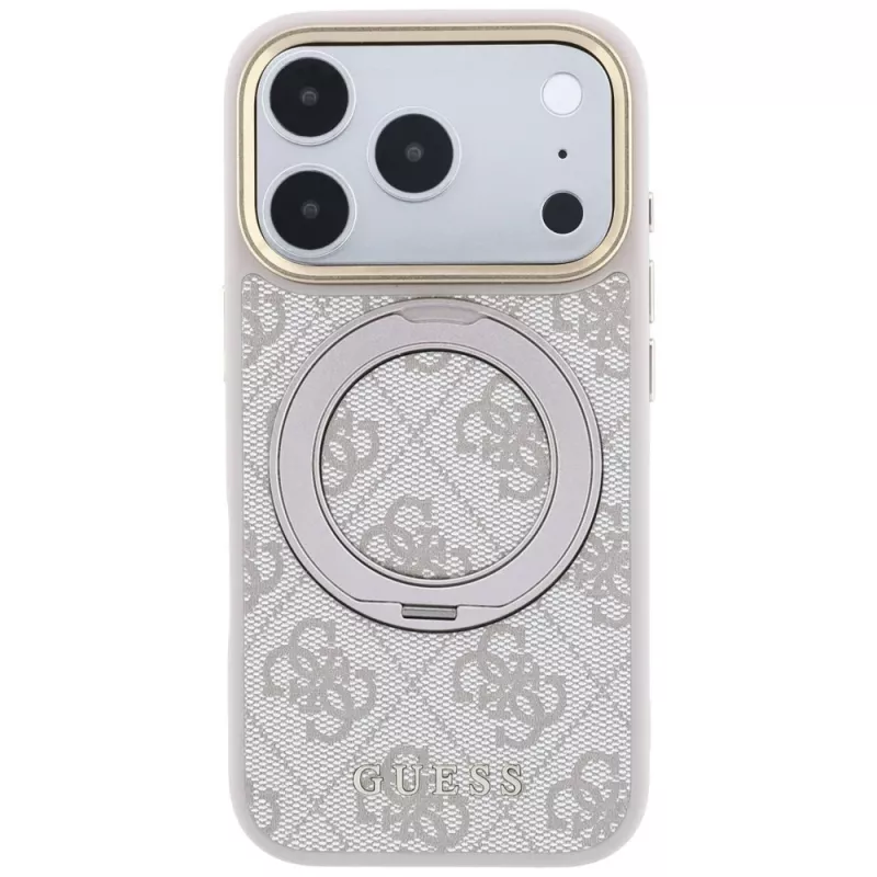 Guess Ring Stand 360 4G Classic Logo Funda MagSafe para iPhone 18 Pro Max / 17 Pro Max - Rosa