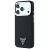 Guess Grained Triangle Logo Funda MagSafe para iPhone 17 Pro / 18 Pro - Negro