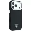 Guess Grained Triangle Logo Funda MagSafe para iPhone 17 Pro Max / 18 Pro Max - Negro