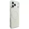 GUESS IML Flowers Allover Electroplated Funda con pulsera de perlas MagSafe para iPhone 18 Pro Max / 17 Pro Max Blanco