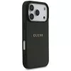 Guess Grained Gold Ring Funda MagSafe para Apple iPhone 17 Pro / 18 Pro, Negro