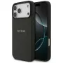 Guess Grained Gold Ring Funda MagSafe para Apple iPhone 18 Pro Max / 17 Pro Max, Negro