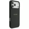 Guess Grained Gold Ring Funda MagSafe para Apple iPhone 18 Pro Max / 17 Pro Max, Negro