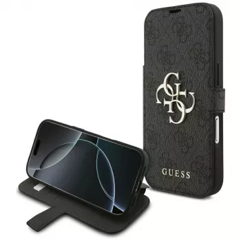 Guess Book 4G Metal Logo Funda para iPhone 18 Pro / 17 Pro - Negro