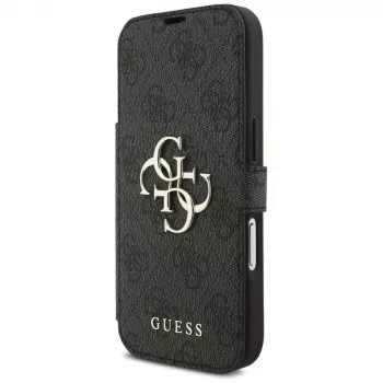 Guess Book 4G Metal Logo Funda para iPhone 18 Pro / 17 Pro - Negro