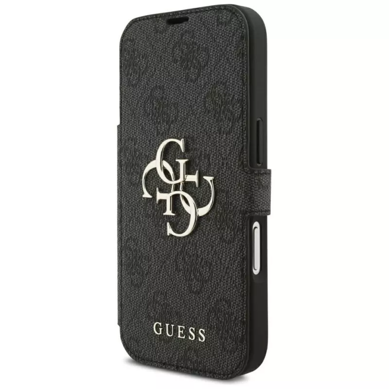 Guess Book 4G Metal Logo Funda para iPhone 18 Pro / 17 Pro - Negro