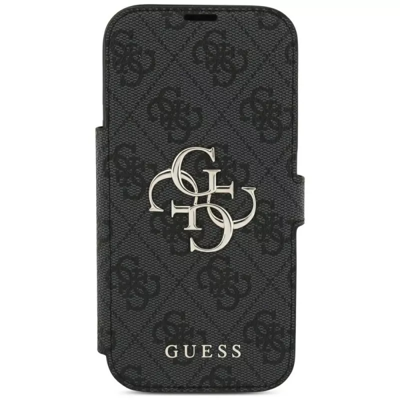 Guess Book 4G Metal Logo Funda para iPhone 18 Pro / 17 Pro - Negro