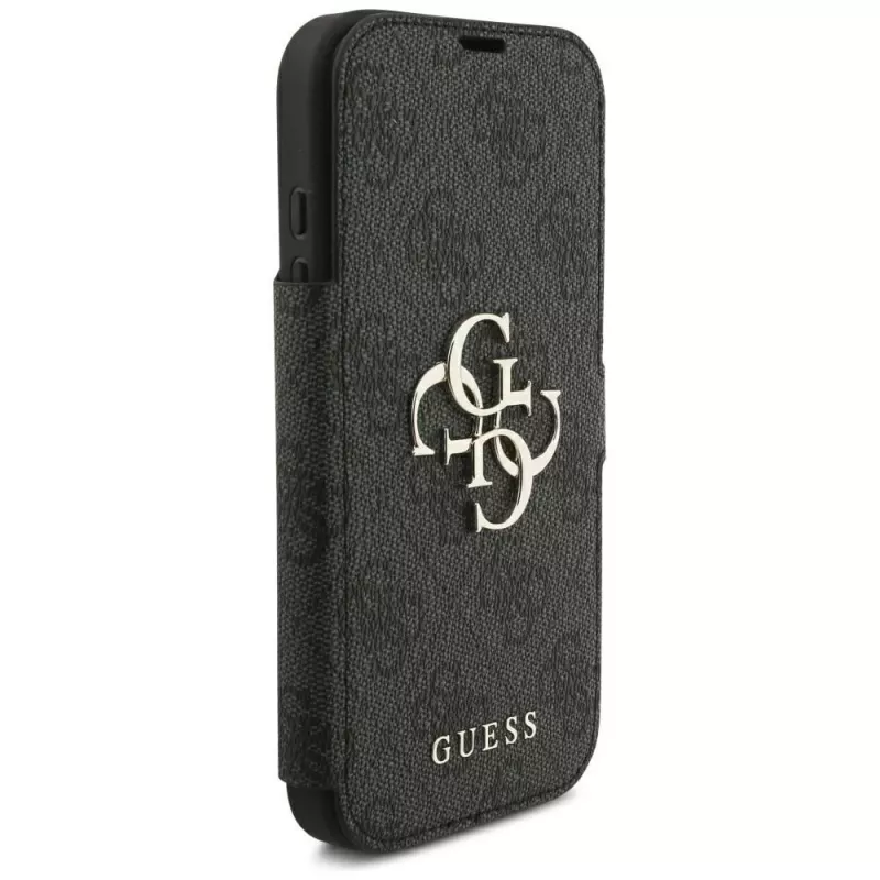Guess Book 4G Metal Logo Funda para iPhone 18 Pro / 17 Pro - Negro