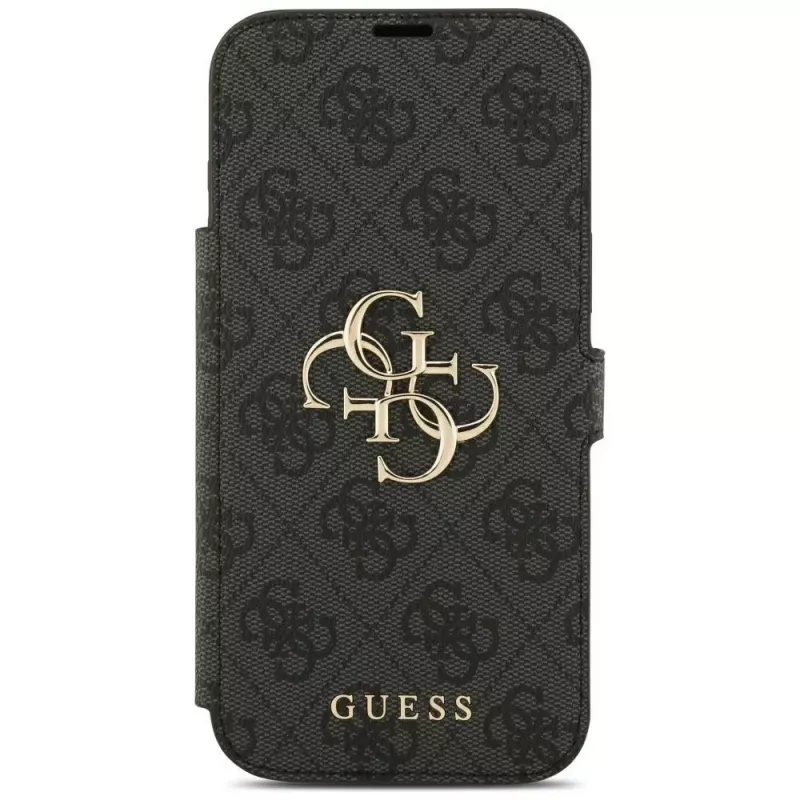 Guess Book 4G Metal Logo Funda para iPhone 18 Pro Max / 17 Pro Max, Negro