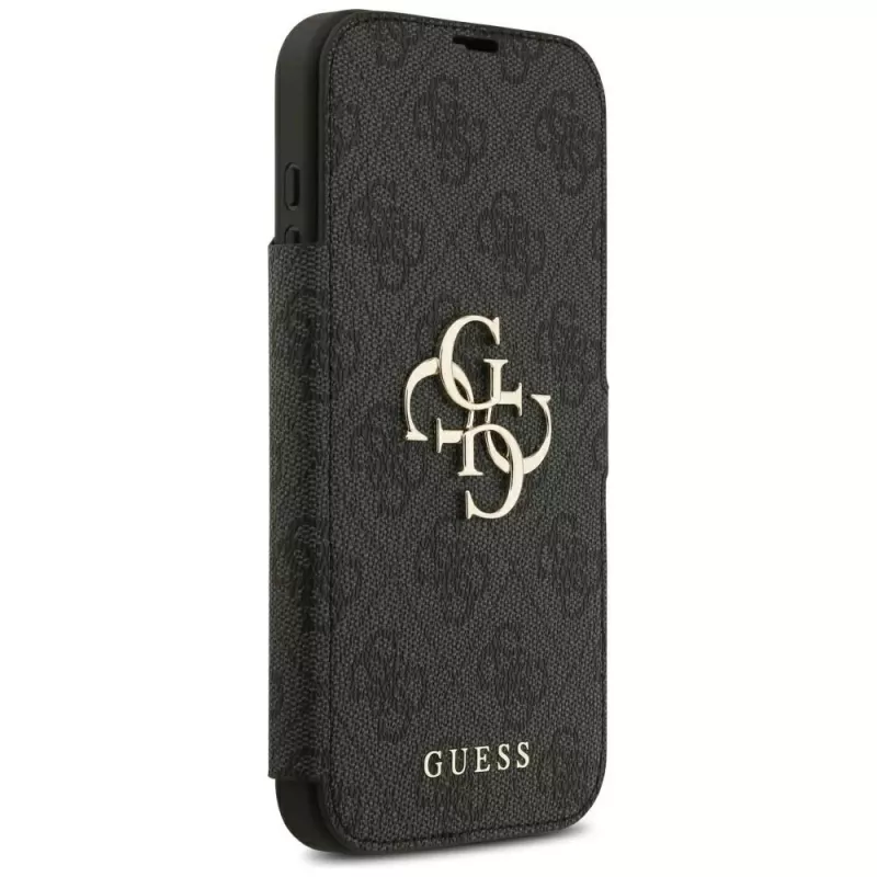 Guess Book 4G Metal Logo Funda para iPhone 18 Pro Max / 17 Pro Max, Negro