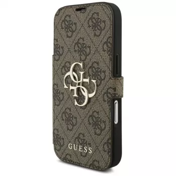 Guess Book 4G Metal Logo Funda para Apple iPhone 18 Pro / 17 Pro – Marrón
