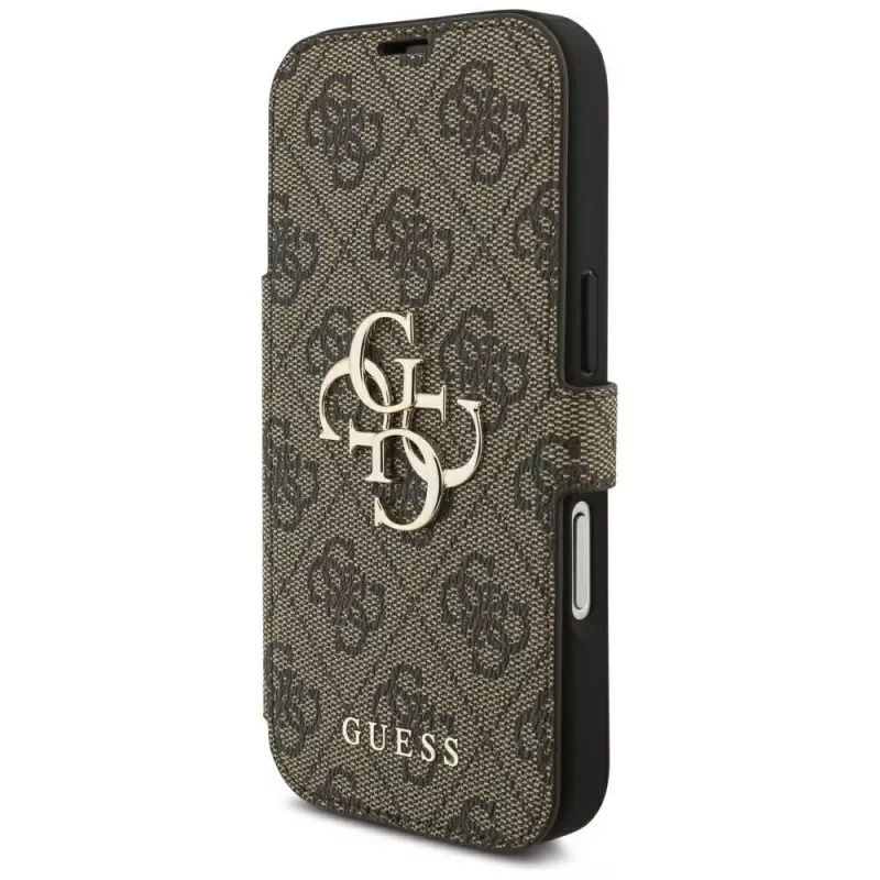 Guess Book 4G Metal Logo Funda para Apple iPhone 18 Pro / 17 Pro – Marrón