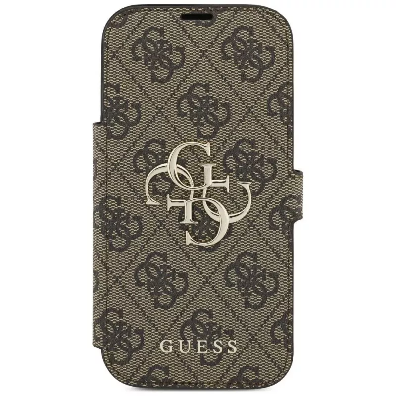 Guess Book 4G Metal Logo Funda para Apple iPhone 18 Pro / 17 Pro – Marrón