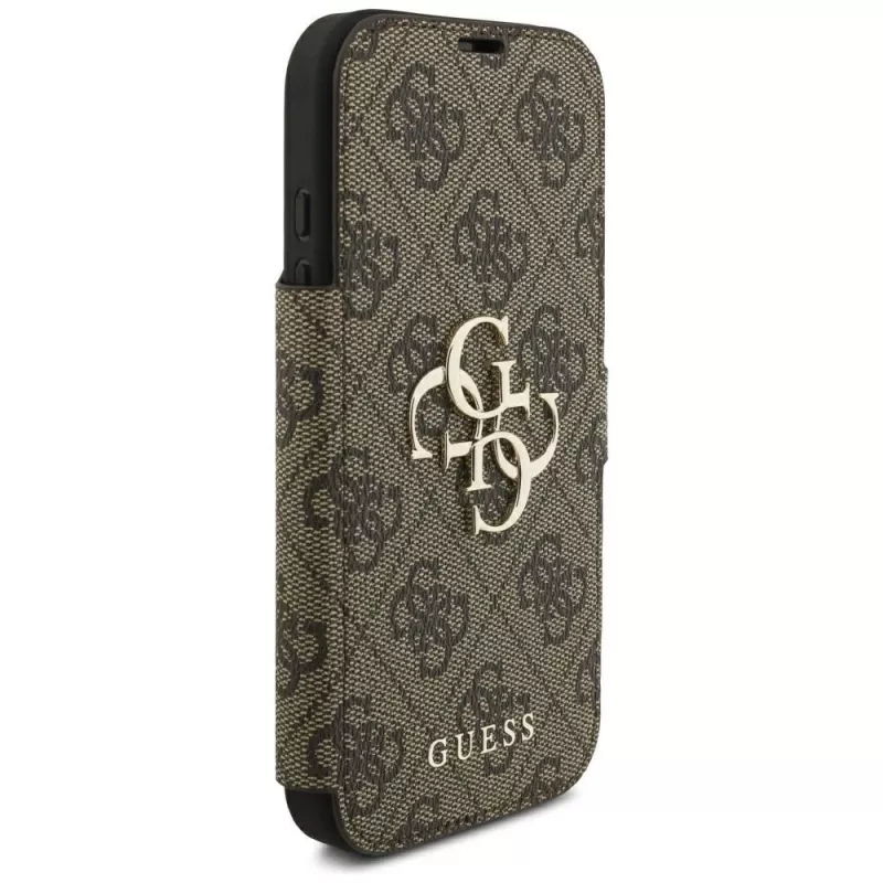 Guess Book 4G Metal Logo Funda para Apple iPhone 18 Pro / 17 Pro – Marrón