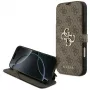 Guess Book 4G Metal Logo Funda tipo libro para iPhone 18 Pro Max / 17 Pro Max - Marrón